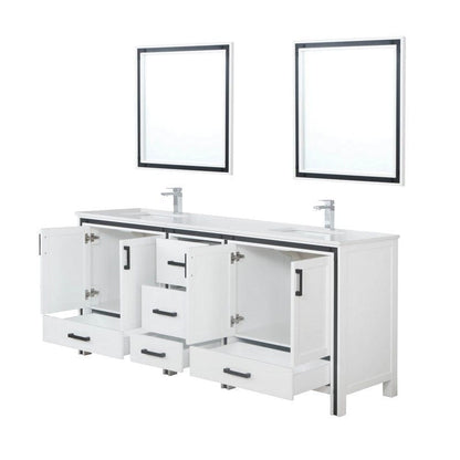 Ziva Transitional White 80" Double Vanity Set | LZV352280SAJSM30F