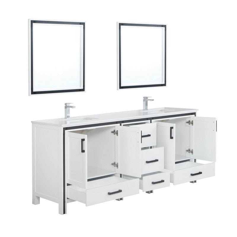 Ziva Transitional White 80" Double Vanity Set | LZV352280SAJSM30F