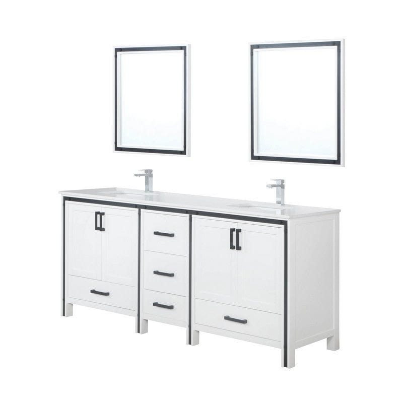 Ziva Transitional White 80" Double Vanity Set | LZV352280SAJSM30F