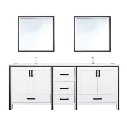 Ziva Transitional White 80" Double Vanity Set | LZV352280SAJSM30F