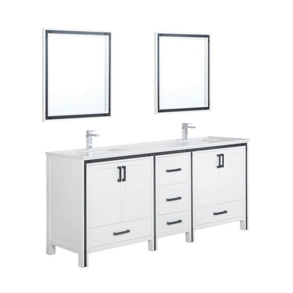 Ziva Transitional White 80" Double Vanity Set | LZV352280SAJSM30F