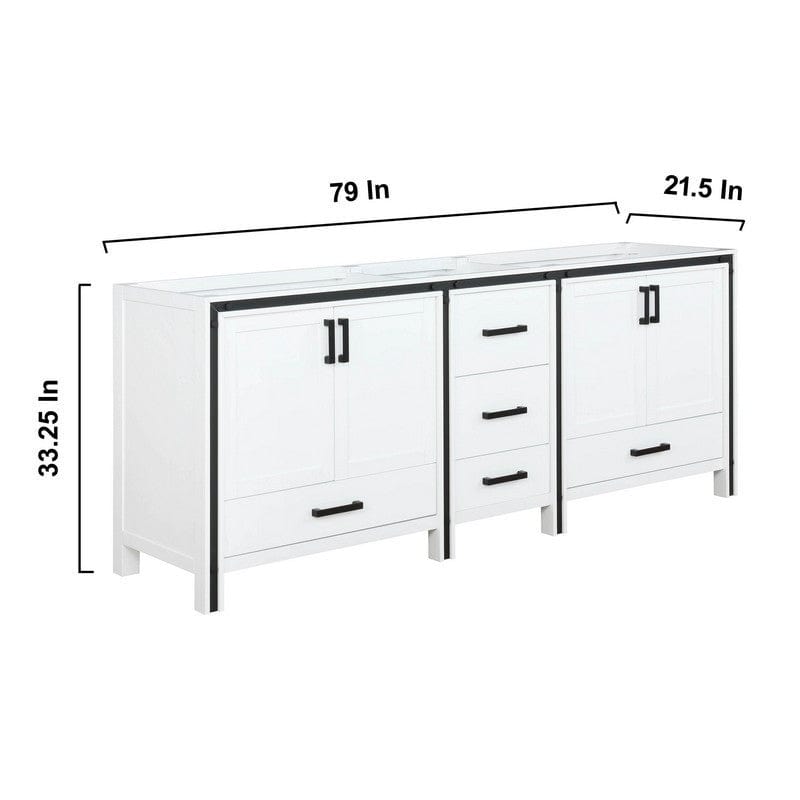 Ziva Transitional White 80" Vanity Cabinet Only | LZV352280SA00000