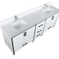 Ziva Transitional White 84" Double Vanity, Cultured Marble Top, White Square Sinks | LZV352284SAJS000