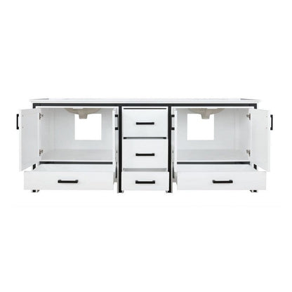 Ziva Transitional White 84" Double Vanity, Cultured Marble Top, White Square Sinks | LZV352284SAJS000