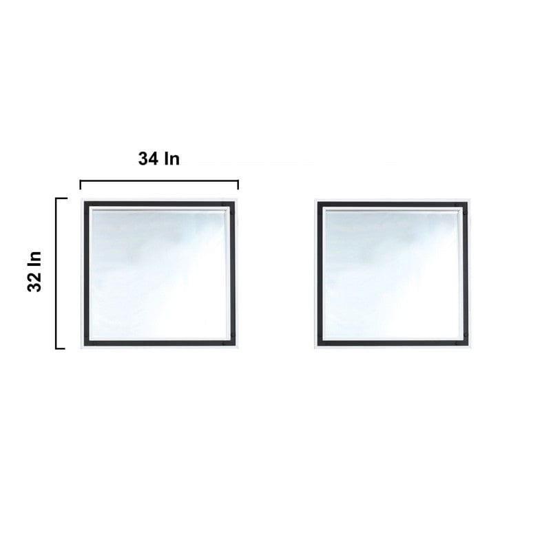 Ziva Transitional White 84" Double Vanity, no Top and 34" Mirrors | LZV352284SA00M34