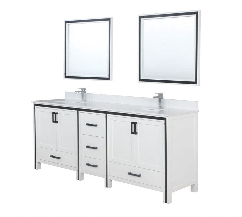 Ziva Transitional White 84" Double Vanity Set | LZV352284SAJSM34F