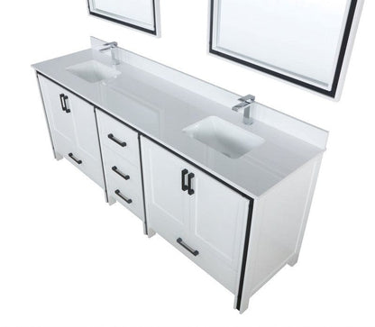 Ziva Transitional White 84" Double Vanity Set | LZV352284SAJSM34F