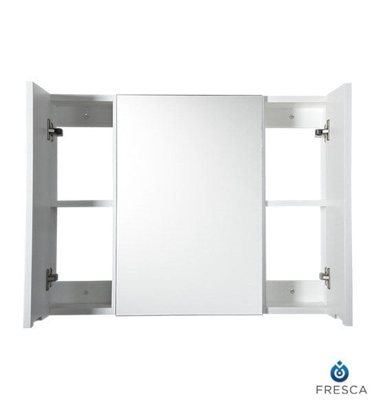 Pair of Fresca 32" White Medicine Cabinet w/ 3 Doors