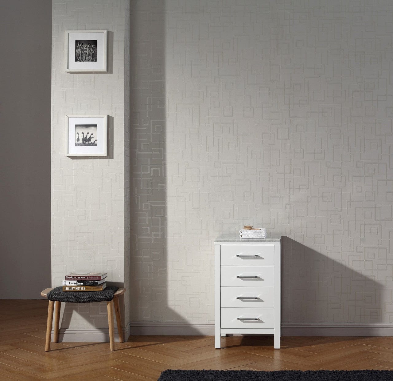 Virtu USA Virtu USA Dior 18" Modern Side Cabinet in White