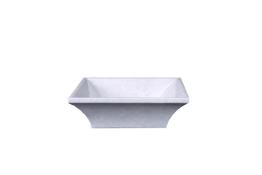 Virtu USA Damon Bathroom Vessel Sink in Hunan White Marble