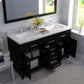 Caroline 60" Bath Vanity in Espresso with Cultured Marble Quartz Top drawers open