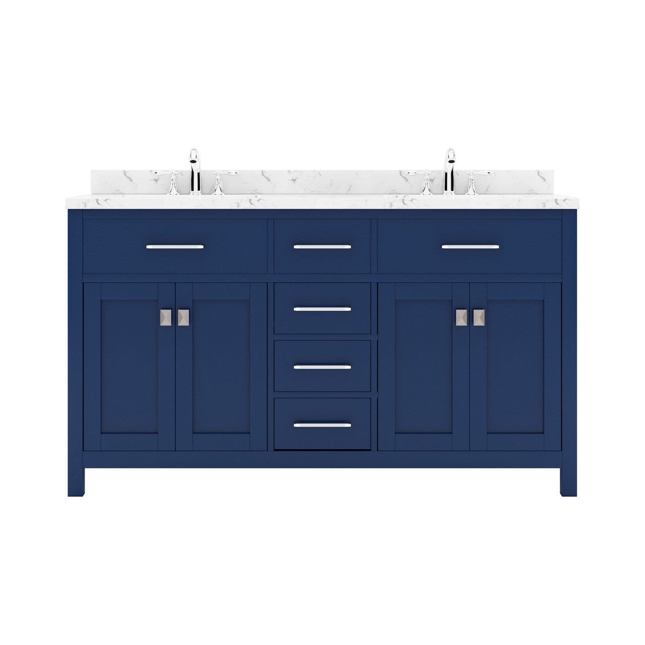 Caroline 60" Bath Vanity in French Blue with Quartz Top white background