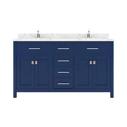 Caroline 60" Bath Vanity in French Blue with Quartz Top white background