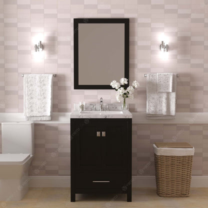 Caroline Avenue 24" Single Bath Vanity in Espresso with Quartz Countertop front view