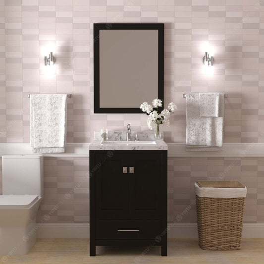 Caroline Avenue 24" Single Bath Vanity in Espresso with Quartz Countertop front view