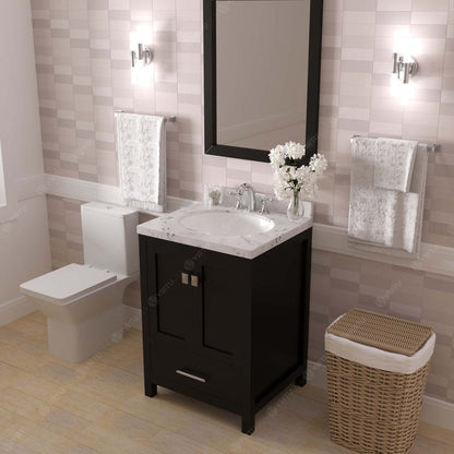 Caroline Avenue 24" Single Bath Vanity in Espresso with Quartz Top and Sink side view