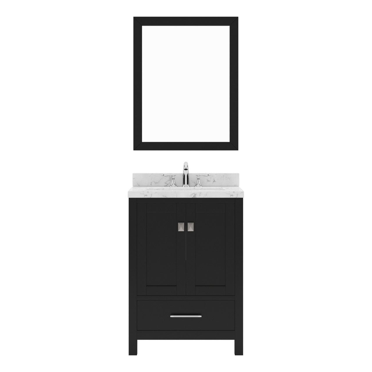 Caroline Avenue 24" Single Bath Vanity in Espresso with Quartz Top and Sink white ground