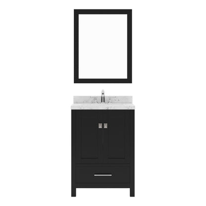 Caroline Avenue 24" Single Bath Vanity in Espresso with Quartz Top and Sink white ground