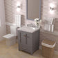 Caroline Avenue 24" Single Bath Vanity in Gray with White Quartz Top side view