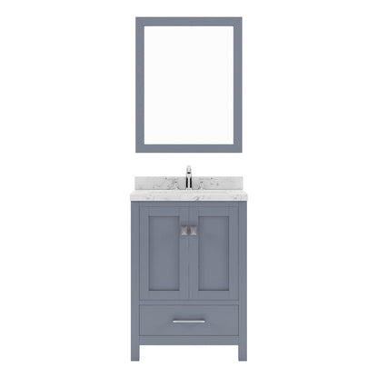 Caroline Avenue 24" Single Bath Vanity in Gray with White Quartz Top and Sink