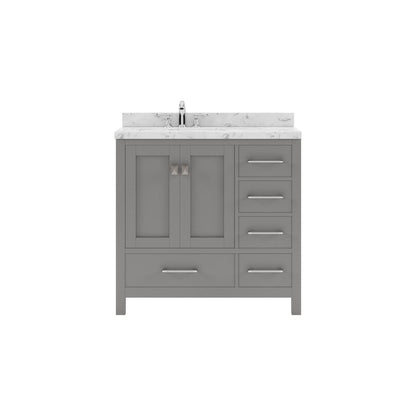 Caroline Avenue 36" Bathroom Vanity in Cashmere Gray with Quartz Top White background