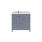 Caroline Avenue 36" Bathroom Vanity in Gray with White Quartz Top white background