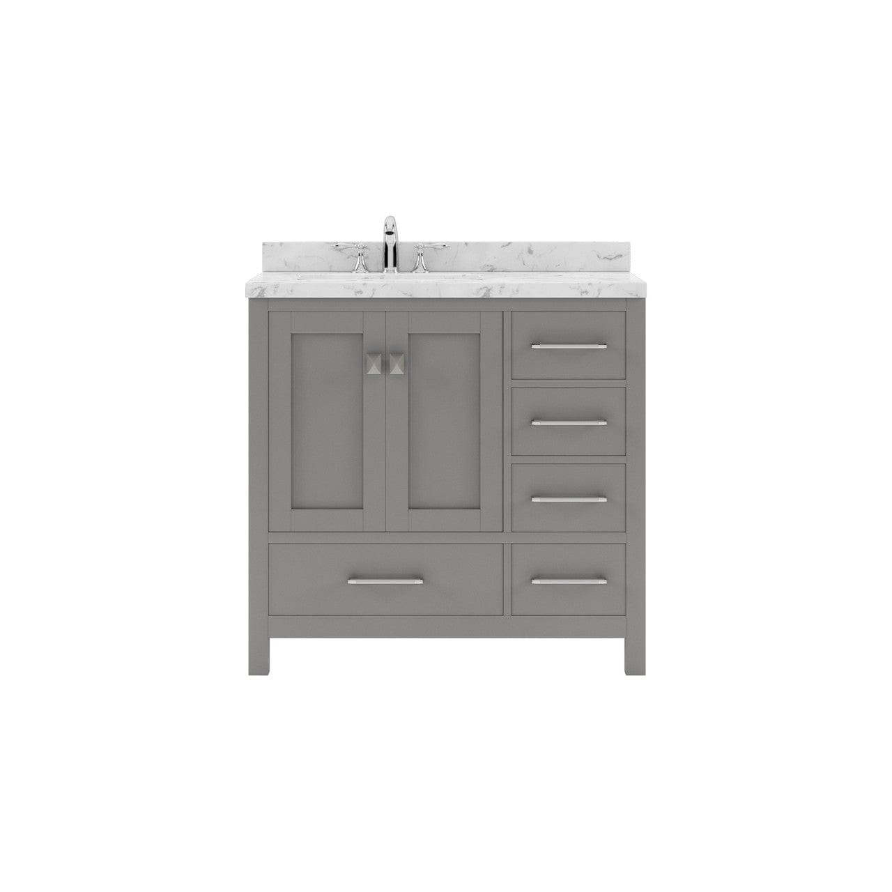 Caroline Avenue 36" Single Bath Vanity in Cashmere Gray with Quartz Countertop white background