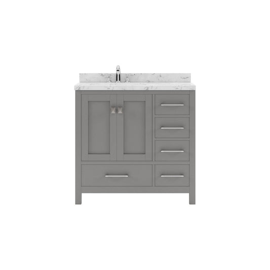 Caroline Avenue 36" Single Bath Vanity in Cashmere Gray with Quartz Countertop white background