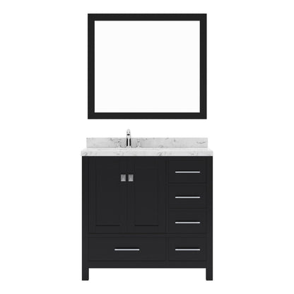 Caroline Avenue 36" Single Bath Vanity in Espresso with Quartz Countertop white background