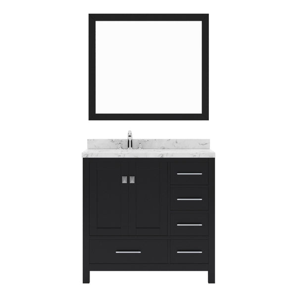 Caroline Avenue 36 Single Bath Vanity in Espresso with Quartz Countertop white background