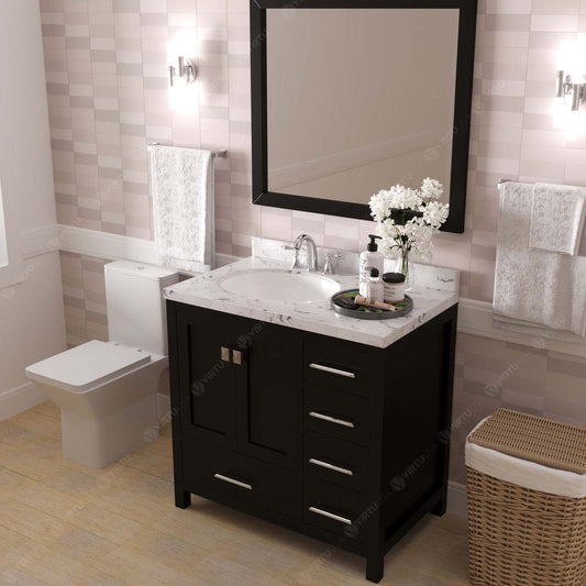 Virtu USA Vanities Caroline Avenue 36" Single Bath Vanity in Espresso with Quartz Top