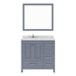 Caroline Avenue 36" Single Bath Vanity in Gray with White Quartz Countertop white background