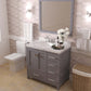 Caroline Avenue 36" Single Bath Vanity in Gray with White Quartz Countertop side view