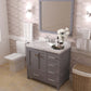 Caroline Avenue 36" Single Bath Vanity in Gray with White Quartz Top side view