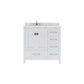 Caroline Avenue 36" Single Bath Vanity in White with White Quartz Top white background