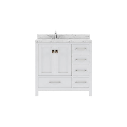 Virtu USA Vanities Caroline Avenue 36" Single Bath Vanity in White with White Quartz Top