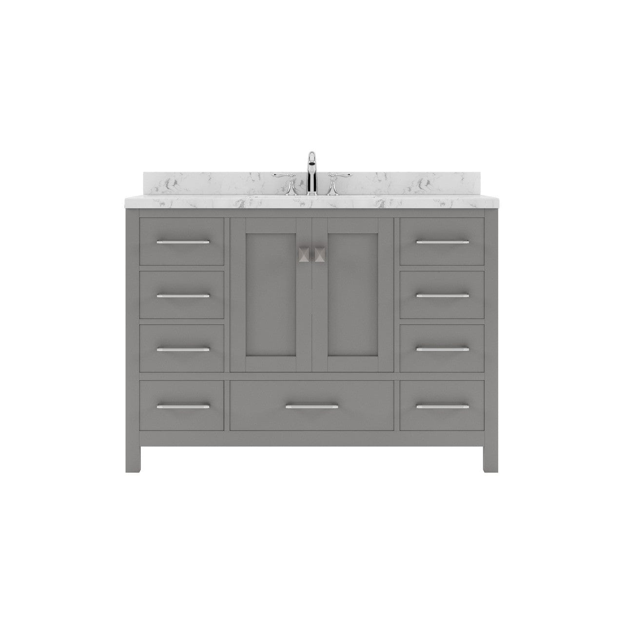 Caroline Avenue 48" Bathroom Vanity in Cashmere Gray with Quartz Top white background