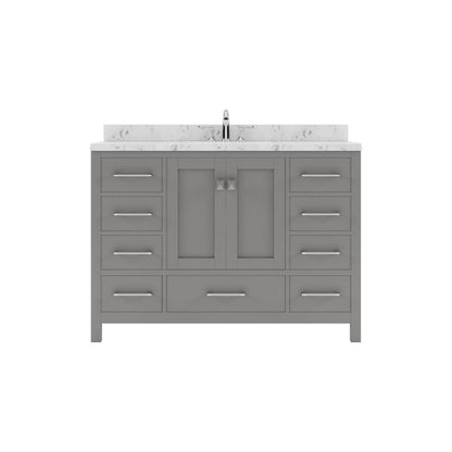 Caroline Avenue 48" Bathroom Vanity in Cashmere Gray with Quartz Top white background