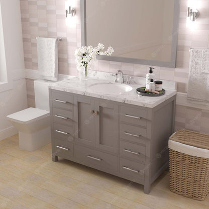 Caroline Avenue 48" Single Bath Vanity in Cashmere Gray with Quartz Countertop  side view