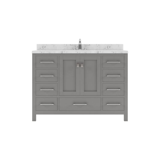 Caroline Avenue 48" Single Bath Vanity in Cashmere Gray with Quartz Countertop  white background