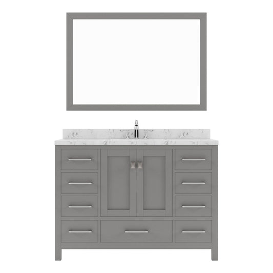 Caroline Avenue 48" Single Bath Vanity in Cashmere Gray with Quartz Top white background