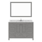 Caroline Avenue 48" Single Bath Vanity in Cashmere Gray with Quartz Top and Sink front view white background