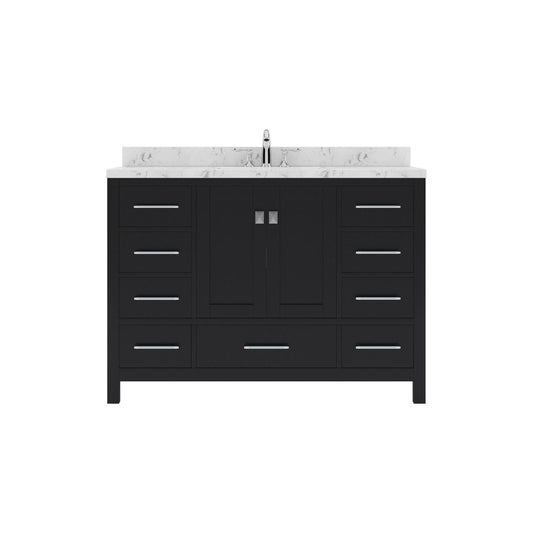 Caroline Avenue 48" Single Bath Vanity in Espresso with Quartz Countertop white background