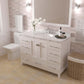 Caroline Avenue 48" Single Bath Vanity in White with White Quartz Top side view