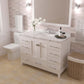 Caroline Avenue 48" Single Bath Vanity in White with White Quartz Top and Sink side view