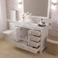 Caroline Avenue 48" Single Bath Vanity in White with White Quartz Top and Sink open drawers