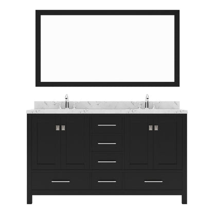 Caroline Avenue 60" Double Bath Vanity in Espresso with Quartz Top white background