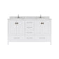Caroline Avenue 60" Double Bath Vanity in White with White Quartz Countertop white background