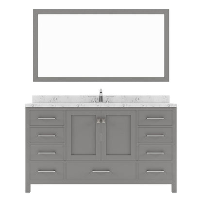 Caroline Avenue 60" Single Bath Vanity in Cashmere Gray with Quartz Top white background