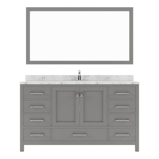 Caroline Avenue 60" Single Bath Vanity in Cashmere Gray with Quartz Top white background